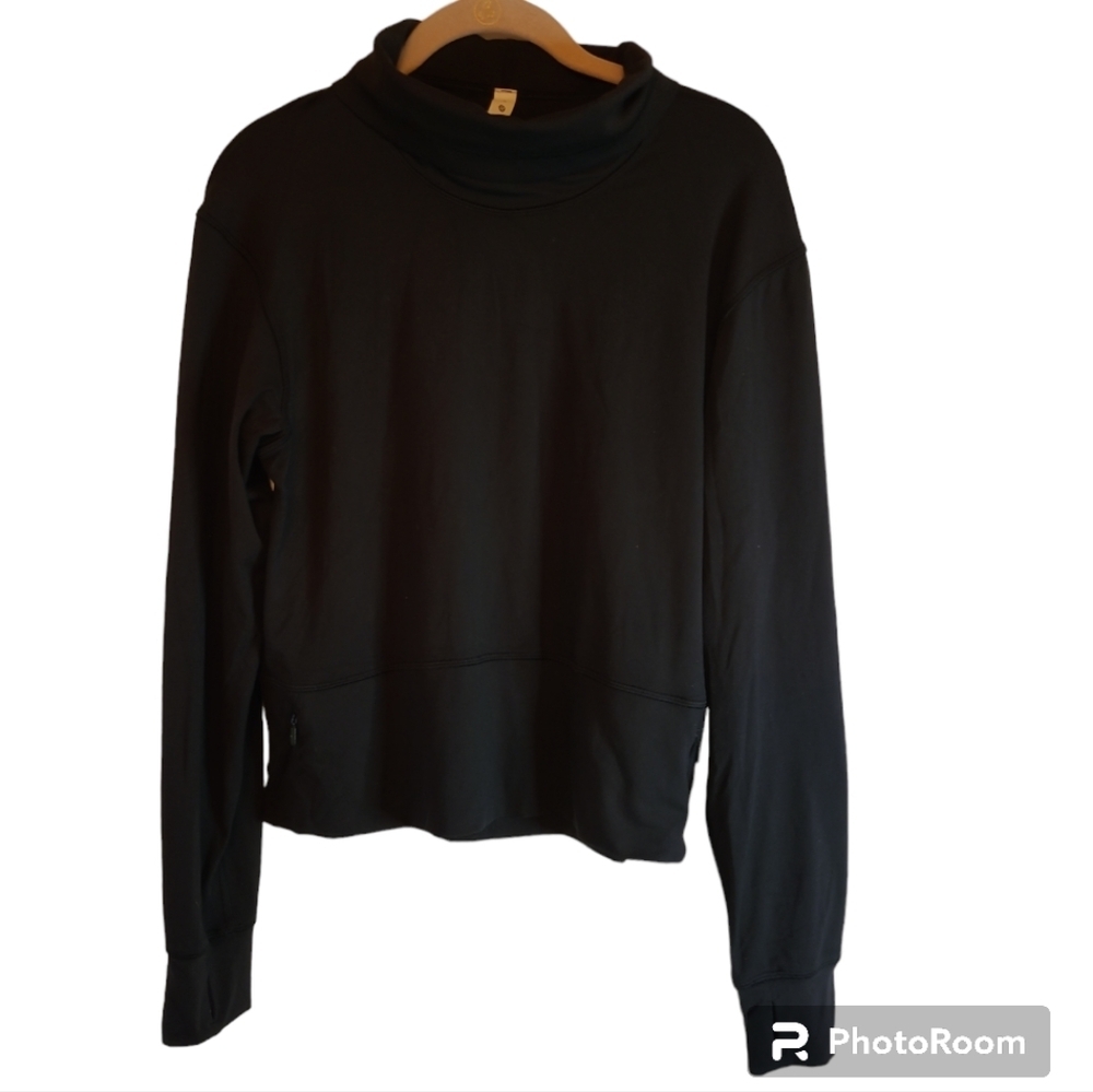 Lululemon* Funnel Neck* Nylon/Lycra* Pullover* Black* Sz 6